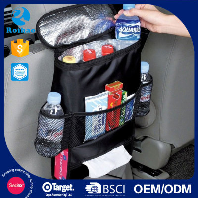Roihao new design funky car seat organizer with cooler bag, portable outdoor car organizer