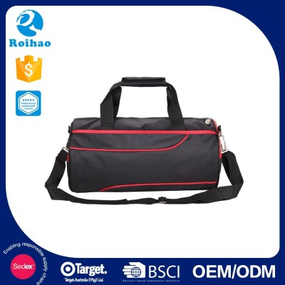 Hot Selling Cost Effective 2016 Latest Design Custom Tag Exceptional Black And Red Duffle Bags