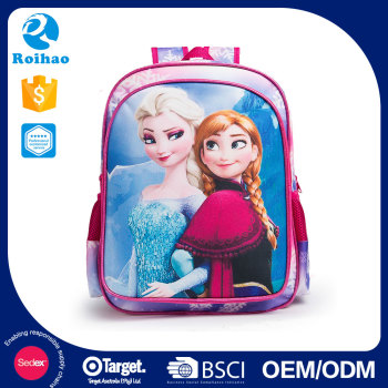 Roihao girls lovely cartoon pictures fancy beautiful elsa frozen school bag