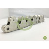 Stainless steel conveyor chains with top rollers