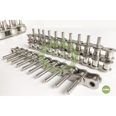 Stainless steel conveyor chain with extend pins