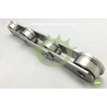 Stainless steel hollow pin chains with flange roller