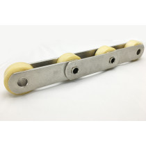 Stainless steel hollow pin chain with plastic roller