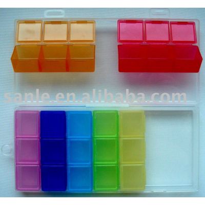 21-department dismountable square PP pill box