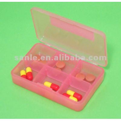 Rectangle pink pill storage case