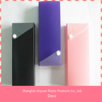 profesional OEM factory and customized durable Polypropylene Plastic pencil case with button