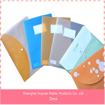 PP pocket folder polypropylene Plastic Envelope bag with Snap Closure with UV Printing in A4 sizie for Office Stationery