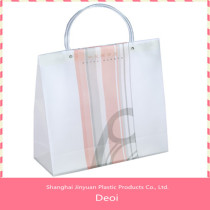 high quality pp reticule bag & waterproof WHITE cheap custom shopping plastic bag with handle