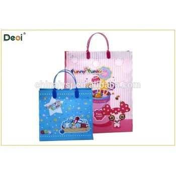 Hot sale Children plastic Shopping gift Bag with Handle Rope