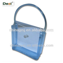 Handle Plastic Bag with Button Closure for Cosmetic