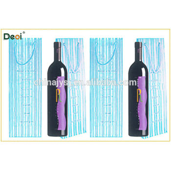 2015 latest OEM factory high-quality pp plastic gift bag for wine packing