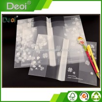 Deoi OEM professional stationery factory creative A4 size fashionable pp white clear plastic book cover