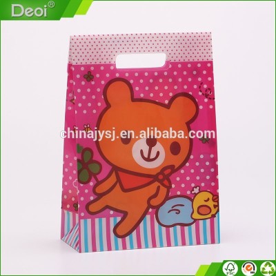 hotselling products Deoi A4 size customized high-quality ecofriendly pp plastic bear shopping gift bag