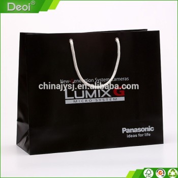China wholesale custom made pp plastic black shopping gift bag