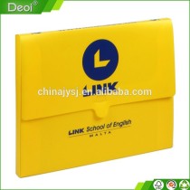 made in Chinese factory hotsale pp plastic yellow color document case file box