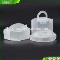 2015 new design hotsale clear disposable pp plastic packaging cake box