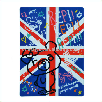 2016 High quality pp/pvc desk pad plastic pp writing mat with national flag printing for business