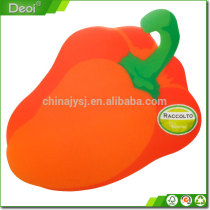 Custom made red color Chili shaped PP cutting board / antibacterial versatile plastic added two side pepper shape chopping board