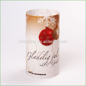 Fashionable outdoor pp plastic sheet candle cover , fresh polypropylene hard plastic lamp shade for Christmas with 4C printing