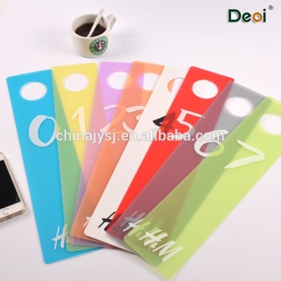 plastic colored hang tag for garment shop