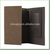 Customized A6 Expanding Suede Fabric Cover Leather Pocket Folder