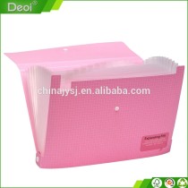 made in Chinese factory pp plastic pink expanding file folder file case office supplies