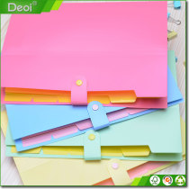 Fashionable PP material expanding file folder with button enclosuer