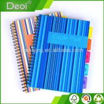 PP cover spiral notebook with colored index tab divider