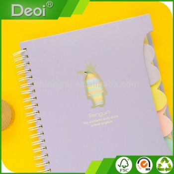 Hot selling spiral notebook with pen holder custom design spiral notebook