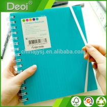 Spiral notebook with elastic band pp cover spiral notebook
