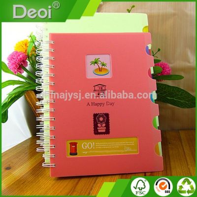 Popular style spiral notebook with bookmark creative design spiral notebook