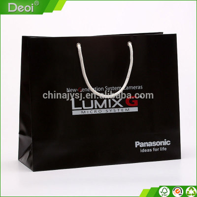 Custom Printed Folding Durable Plastic Black Shopping Bag for Stores Used
