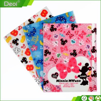 2015 A3 A4 A5 flip over bag Polypropylene pp plastic file folder with 3d flipping effect and 4C printing