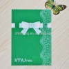 Deoi stationery professional OEM factory wholesale customized bowknot A4 A size pp L shaped file folder IMU series green color