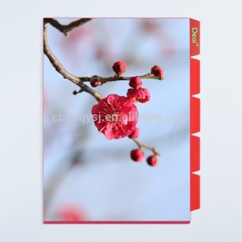 custom made luxury 5 index PP portfolio file folder with flower printing and 5 pockets made in Shanghai professional OEM