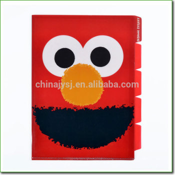 Custom nice print luxurious pp plastic 5 pockets L shape file folder with 5 index divider and bird printing