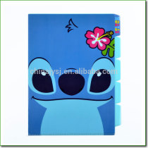 Eco-friendly luxurious pp plastic portfolio 5 indexes file folder Colored polypropylene A4 L-shape Folder with offset printing