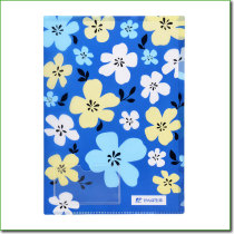 2015 Best selling PP folder A4 size customized recycled plastic L shape file folders with an outside card pocket