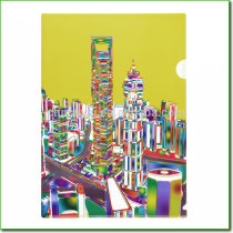 Custom made recycled durable A3 A4 A5 L shape PP/PVC plastic presentation file folder with SWFC and Jin Mao Tower printing