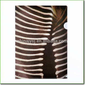 Custom a3 size file folder made of Fresh PP material A3 A4 size PP plastic L type document folder with zebra printing