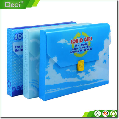 PP plastic file folder case a4 office file storage box with 4C offset printing