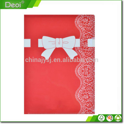 Single L-type folder of A4 plastic pattern file folder which made of pp material with 4C printing