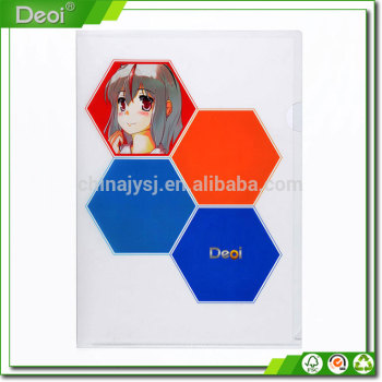 PP L-shaped plastic advertising folder with one pocket which made in professional OEM factory