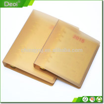 New style paper notebook luxury gold PP plastic cover A4 A5 size notebook custom school notebook with matt pp box