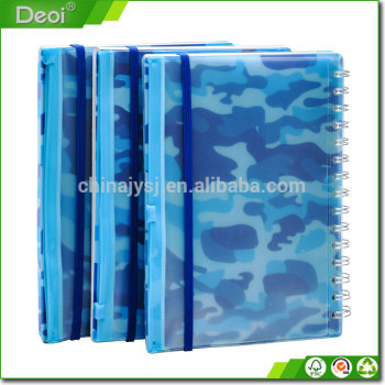 PP hardcover notebook with elastic band and pocket