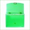 custom made high-quality pencil box pp plastic clear yellow green color stationery box with handle