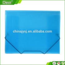 made in Shanghai OEM factory pencil box pp plastic clear blue sky color with elastic band