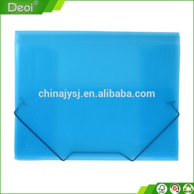 made in Shanghai OEM factory pencil box pp plastic clear blue sky color with elastic band