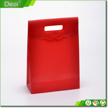 Transparent customized handle Plastic gift bag for promotinal gift