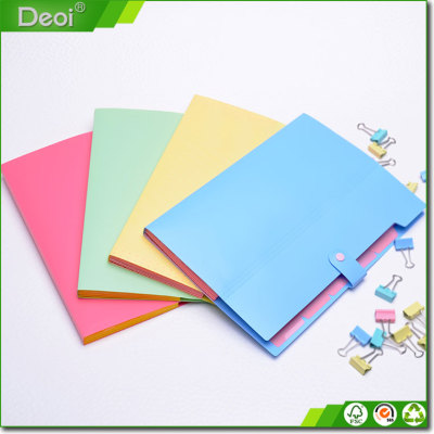 Stationery Document Bags Organ Style Solid Color PP Material A4 7 Pockets Expanding File Folder